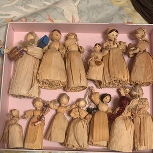 Handcrafted Corn Husk Dolls Set of 12